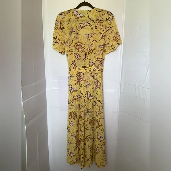 The‎ Kooples Yellow Tiered Wrap Sundress Sz MED - Picture 5 of 14